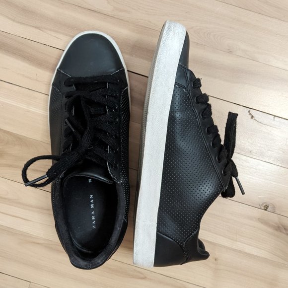 Zara black faux leather sneakers - Picture 3 of 5